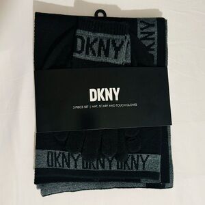 DKNY 3 Piece Set | Hat, Scarf & Touch Gloves